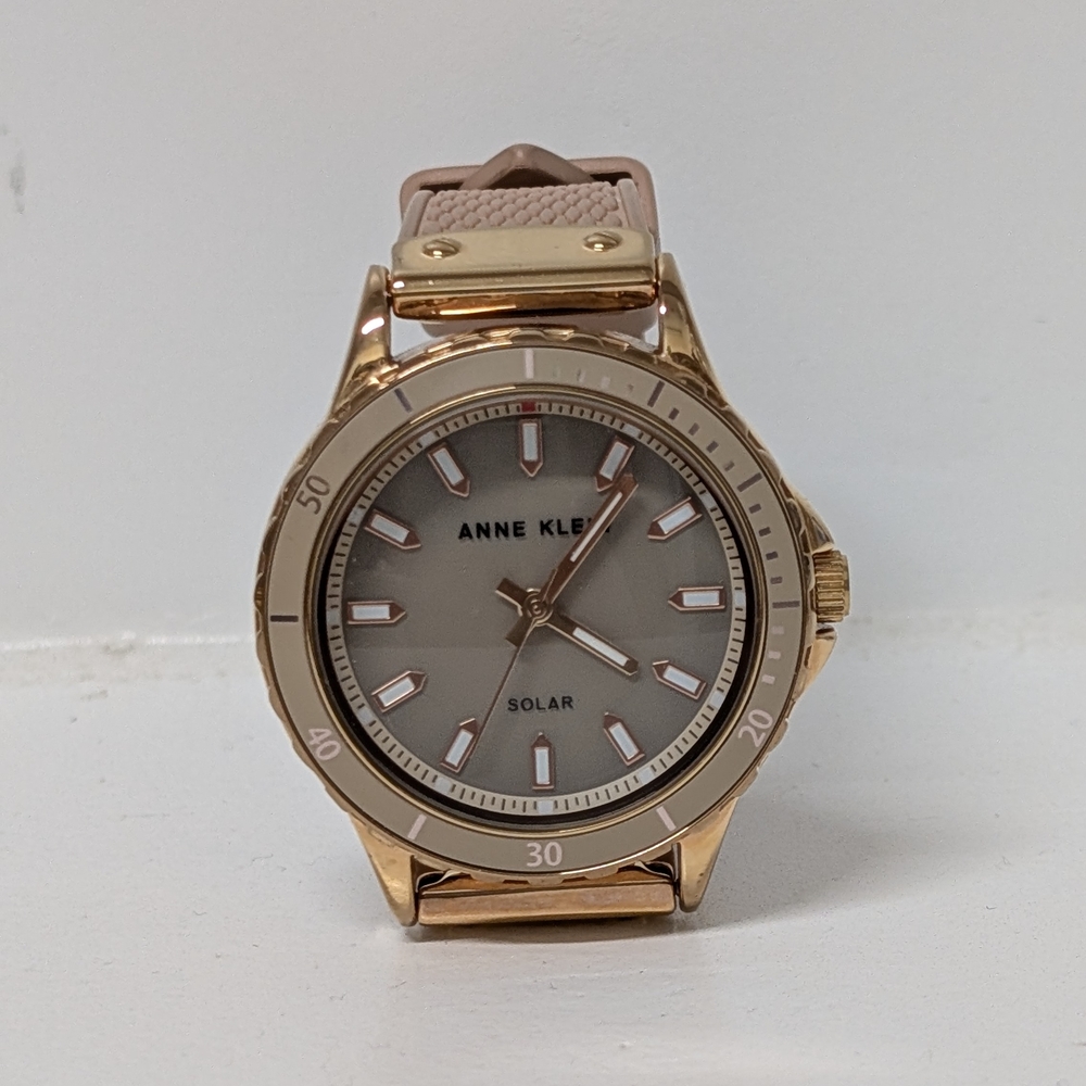 Anne Klein Women's Solar Powered Natural Rubber Strap Watch